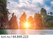 Amazing sunset. Beautiful nature scenic attraction landscape. Adventure landmark travel Thailand. Famous attraction adventure place travel Thailand. Asia holiday vacation trip. Стоковое фото, фотограф Павел Муравьев / Фотобанк Лори