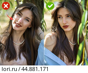 Common mistakes in female posing and how to avoid them. Photo poses. Стоковое фото, фотограф Андрей Аркуша / Фотобанк Лори