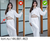 Common mistakes in female posing and how to avoid them. Photo poses. Стоковое фото, фотограф Андрей Аркуша / Фотобанк Лори