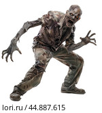 Scary zombie reaching out with rotting hands. Стоковое AI-изображение, AI-художник Иван Рябоконь / Фотобанк Лори
