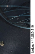 The shadow of the wheel follows it along the asphalt while driving. An unusual angle. Стоковое видео, видеограф Ярославский Максим / Фотобанк Лори