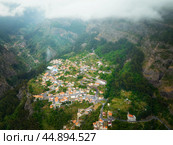 Aerial view of Curral das Freiras village. Miradouro da Eira do Serrado, Madeira, Portugal (2024 год). Стоковое фото, фотограф Дмитрий Рухленко / Фотобанк Лори