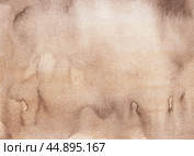 Watercolor liquid brown background texture. Light taupe color overlay. Old parchment backdrop hand painted. Стоковая иллюстрация, иллюстратор Ксения Лаптева / Фотобанк Лори