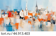 Impressionist summer cityscape impressionist painting. Стоковое AI-изображение, AI-художник Ксения Лаптева / Фотобанк Лори