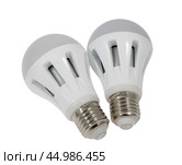 Светодиодные осветительные лампы E27 на белом фоне. LED energy saving bulb. Стоковое фото, фотограф Татьяна Д / Фотобанк Лори
