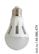 Светодиодная осветительная лампа E27 на белом фоне. LED energy saving bulb. Стоковое фото, фотограф Татьяна Д / Фотобанк Лори
