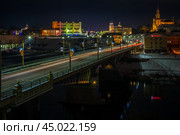 Вид на ночной Гродно. Редакционное фото, фотограф Александр Салук / Фотобанк Лори