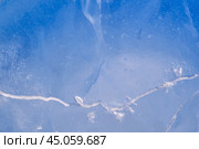 Texture of winter ice surface. Blue natural ice background. Стоковое фото, фотограф Сергей Пристяжнюк (Serg Zastavkin) / Фотобанк Лори