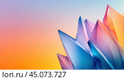 Abstract Crystal Peaks Against Gradient Sky, AI. Стоковое AI-изображение, AI-художник Сергей Старуш / Фотобанк Лори