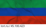 Развевающийся флаг Республики Дагестан, регион РФ. Бесшовная циклическая анимация в 4к. Стоковая анимация, аниматор Александр Кузнецов / Фотобанк Лори