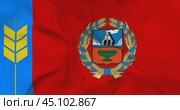 Развевающийся флаг Алтайского края, регион РФ. Циклическая анимация в 4к. Стоковая анимация, аниматор Александр Кузнецов / Фотобанк Лори