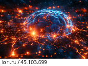 Искусственный мозг, биотехнологии. Стоковое AI-изображение, AI-художник Щеголева Ольга / Фотобанк Лори