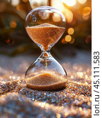 "Time is like sand" is a saying that means that time has no beginning and no end, it is endless and difficult to stop. Стоковое AI-изображение, AI-художник Сергей Елизарьев / Фотобанк Лори