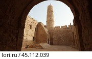 Fortress Ribat Hartem, one of the oldest and largest structures in North Africa, Monastir. Tunisia. Стоковое видео, видеограф Яков Филимонов / Фотобанк Лори