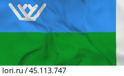 Развевающийся флаг Ханты-Мансийского автономного округа Югра, регион РФ. Циклическая анимация в 4к. Стоковая анимация, аниматор Александр Кузнецов / Фотобанк Лори