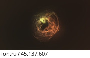Abstract fiery sphere evolving on black background. Стоковое видео, видеограф Данил Руденко / Фотобанк Лори
