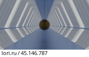 Sphere floating through futuristic corridor. Стоковое видео, видеограф Данил Руденко / Фотобанк Лори