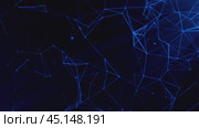 Blue plexus network connecting on dark background. Стоковое видео, видеограф Данил Руденко / Фотобанк Лори