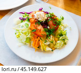 Image of Choban salad with cheese in a Turkish cafe. Стоковое фото, фотограф Яков Филимонов / Фотобанк Лори