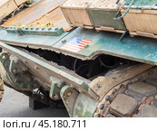 Боевая машина пехоты Бредли М2А2. Выставка трофейной военной техники в парке 30-летия Победы в Краснодаре. Редакционное фото, фотограф Алексей Букреев / Фотобанк Лори