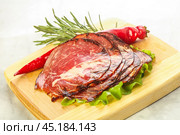 Dried pork neck meat snack. Стоковое фото, фотограф Андрей Старостин / Фотобанк Лори