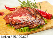 Dried pork neck meat snack. Стоковое фото, фотограф Андрей Старостин / Фотобанк Лори