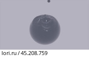 Liquid sphere rippling and reforming on plain background. Стоковое видео, видеограф Данил Руденко / Фотобанк Лори