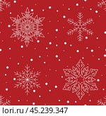 White snowflakes. background for decorating Merry Christmas and Happy New Year. winter holidays. vector graphics. linear pattern. packaging, print. Стоковая иллюстрация, иллюстратор Алёна Мостович / Фотобанк Лори