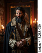Historical portrait of a man. Стоковое AI-изображение, AI-художник Виктор Застольский / Фотобанк Лори