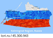 Vector geometric polygonal map of Kaliningrad Region, Russia. Стоковая иллюстрация, иллюстратор Долотова Елена Викторовна / Фотобанк Лори