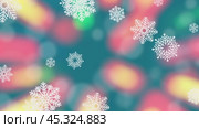 Christmas snowflake background. Стоковое видео, видеограф Михаил Коханчиков / Фотобанк Лори