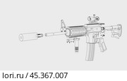 Animation of disassembling a military assault rifle. Стоковая анимация, аниматор Кирилл Черезов / Фотобанк Лори