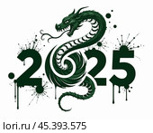 2025 is the year of the green snake. Стоковое AI-изображение, AI-художник RamA / Фотобанк Лори
