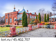 Казанская Амвросиевская ставропигиальная женская пустынь, Казанский собор, Водонапорная башня, трапезная, Амвросиевская церковь, Шамордино, Козельск. Стоковое фото, фотограф Baturina Yuliya / Фотобанк Лори