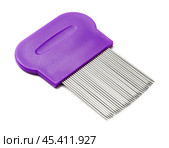 Lice comb with multiple fine teeth for effective lice removal and scalp care. Стоковое фото, фотограф Сергей Толмачёв / Фотобанк Лори