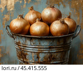 Onion Day is a national holiday associated with the Orthodox calendar and celebrated three times a year: May 5, September 20, and October 31. Freshly picked onion (lat. Allium cepa). Стоковое AI-изображение, AI-художник Сергей Елизарьев / Фотобанк Лори