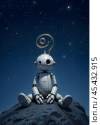 Portrait of a funny robot astronaut. Стоковое AI-изображение, AI-художник RamA / Фотобанк Лори