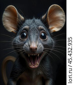 Portrait of a screaming mouse. Стоковое AI-изображение, AI-художник RamA / Фотобанк Лори