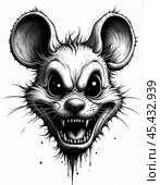 Portrait of an angry mouse. Стоковое AI-изображение, AI-художник RamA / Фотобанк Лори