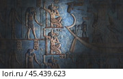 Hieroglyphic carvings and paintings on wall. Стоковое видео, видеограф Михаил Коханчиков / Фотобанк Лори