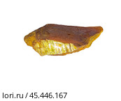 Orpiment, also known as yellow arsenic blende is a deep-colored, orange-yellow arsenic sulfide mineral. Стоковое фото, фотограф Константин Григорьев / Фотобанк Лори