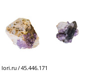 Fluorite on orthoclase and quartz crystals. Стоковое фото, фотограф Константин Григорьев / Фотобанк Лори
