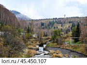 Селезащитная плотина Медео в Алма-Ате. Стоковое фото, фотограф Александр Тараканов / Фотобанк Лори