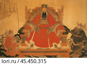 Chinese Emperor seated on a throne. Стоковое AI-изображение, AI-художник Михаил Коханчиков / Фотобанк Лори