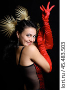 Sexy moulin rouge girl wearing hot lingerie. Стоковое фото, фотограф Андрей Аркуша / Фотобанк Лори