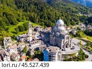 Aerial view of the Cristo Re Church in Messina, Italy. Стоковое фото, фотограф Яков Филимонов / Фотобанк Лори