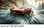 This high-octane image captures the raw power and speed of a race car in action. Стоковое AI-изображение, AI-художник Ярославский Максим / Фотобанк Лори