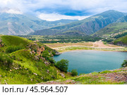 Picturesque view of the mountain lake Gizhgit with azure water. Caucasus. Стоковое фото, фотограф Константин Лабунский / Фотобанк Лори