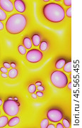 Pink paw prints decorating a vibrant yellow background. Стоковое AI-видео, аниматор Юрий Поздников / Фотобанк Лори