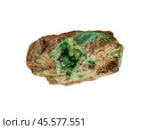 Annabergite is an arsenate mineral consisting of a hydrous nickel arsenate. Стоковое фото, фотограф Константин Григорьев / Фотобанк Лори